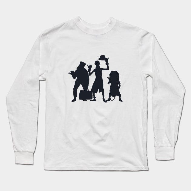 Hitchhiking Ghosts Silhouette Pitch Black Long Sleeve T-Shirt by FandomTrading